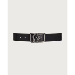 Salvatore Ferragamo SF Initials Black Brown Belt 95 38 Pebble Calf Leather